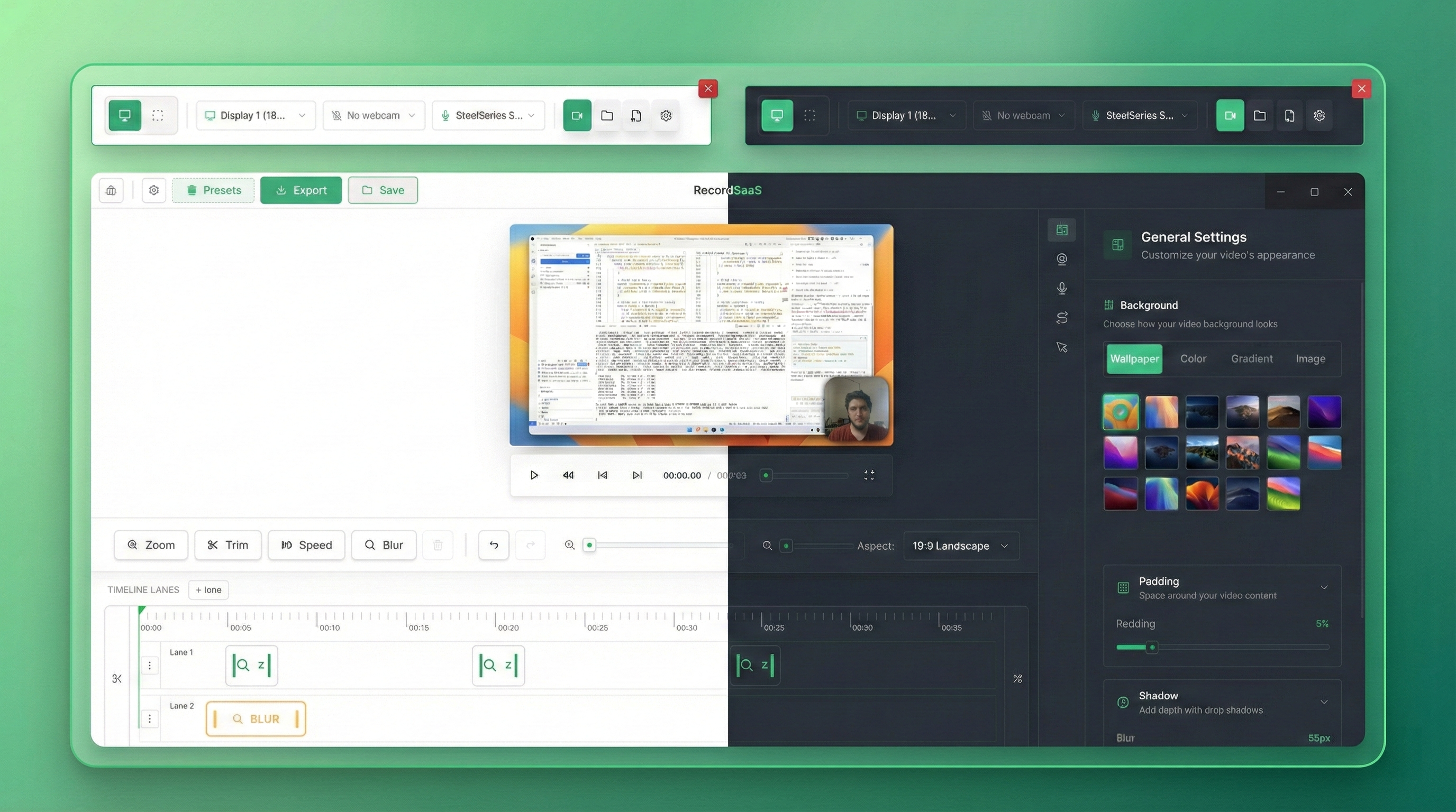RecordSaaS editor